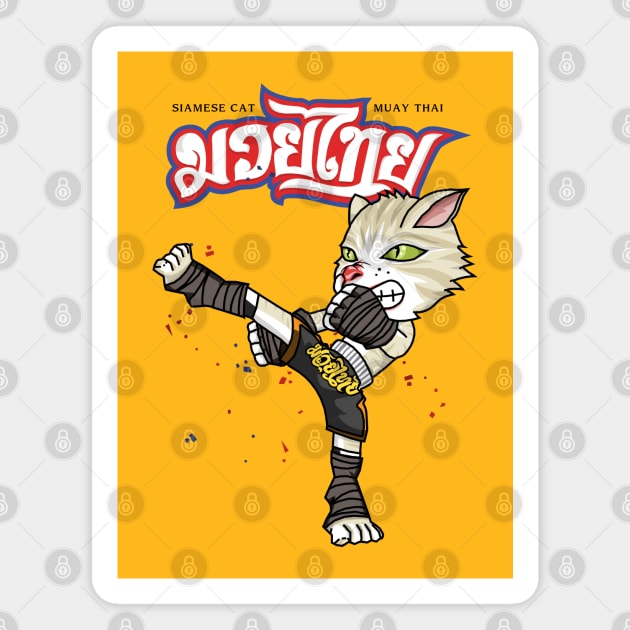 Siamese Cat Muay Thai Magnet by KewaleeTee